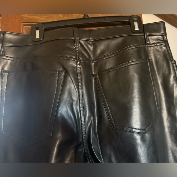 Abercrombie & Fitch began leather black pants like new 33 16 LONG 90s straight - Picture 4 of 6